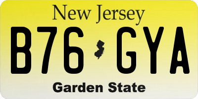 NJ license plate B76GYA