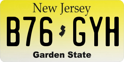 NJ license plate B76GYH