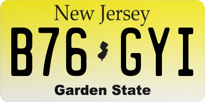 NJ license plate B76GYI