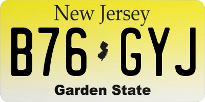 NJ license plate B76GYJ
