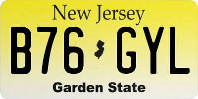 NJ license plate B76GYL