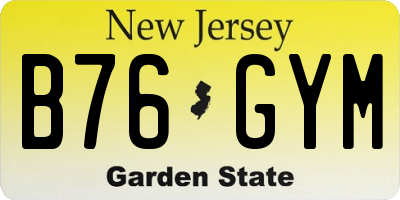 NJ license plate B76GYM