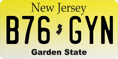 NJ license plate B76GYN