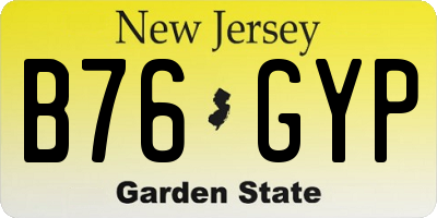 NJ license plate B76GYP