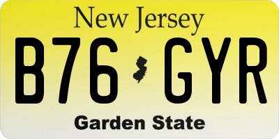 NJ license plate B76GYR