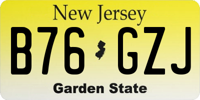NJ license plate B76GZJ