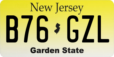 NJ license plate B76GZL