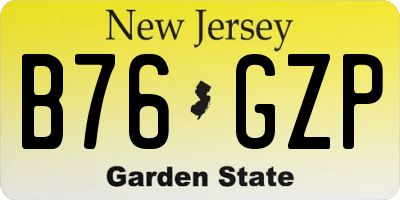 NJ license plate B76GZP