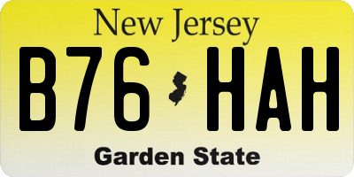 NJ license plate B76HAH