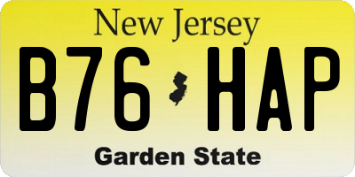 NJ license plate B76HAP
