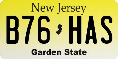 NJ license plate B76HAS