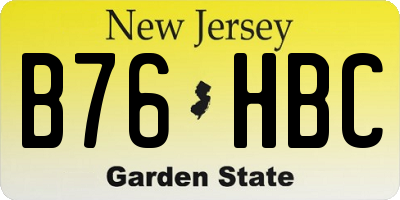 NJ license plate B76HBC