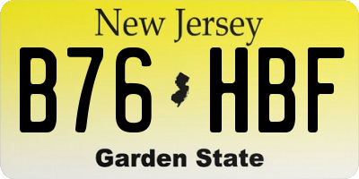 NJ license plate B76HBF