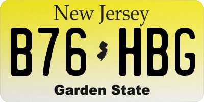 NJ license plate B76HBG