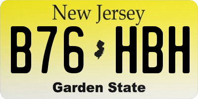 NJ license plate B76HBH