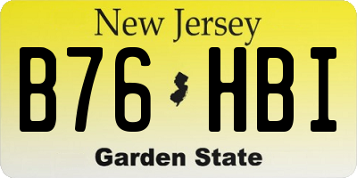 NJ license plate B76HBI