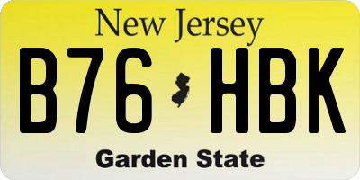 NJ license plate B76HBK