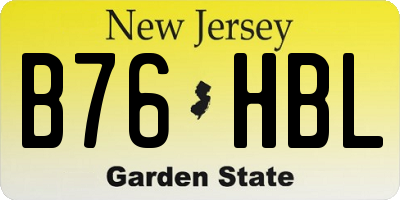 NJ license plate B76HBL