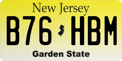 NJ license plate B76HBM