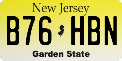 NJ license plate B76HBN