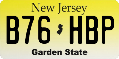 NJ license plate B76HBP