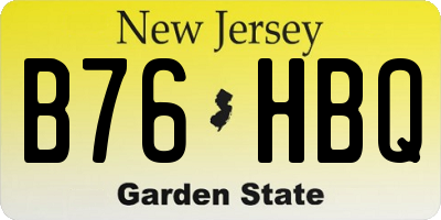 NJ license plate B76HBQ