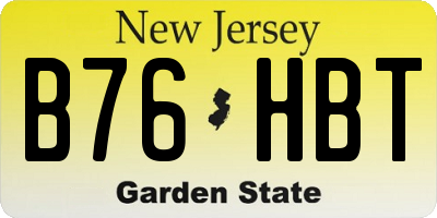 NJ license plate B76HBT