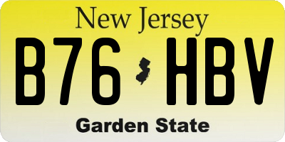 NJ license plate B76HBV