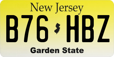 NJ license plate B76HBZ