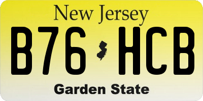NJ license plate B76HCB