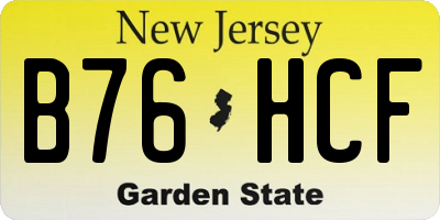 NJ license plate B76HCF