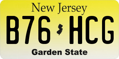 NJ license plate B76HCG