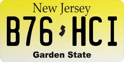 NJ license plate B76HCI