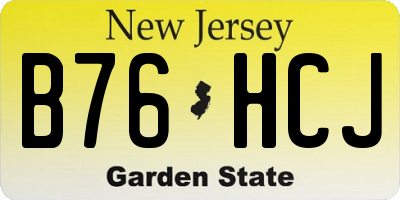 NJ license plate B76HCJ