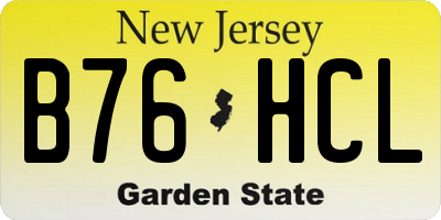 NJ license plate B76HCL