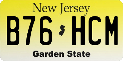 NJ license plate B76HCM