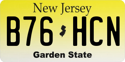 NJ license plate B76HCN