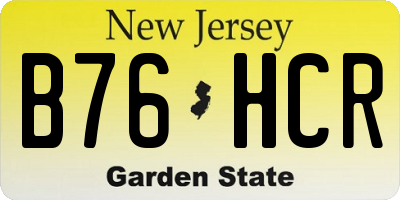 NJ license plate B76HCR
