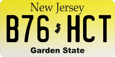 NJ license plate B76HCT