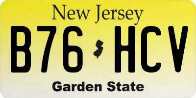 NJ license plate B76HCV