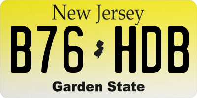 NJ license plate B76HDB