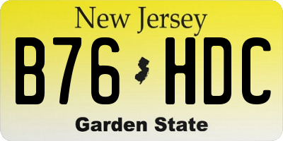 NJ license plate B76HDC