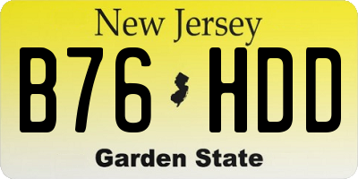 NJ license plate B76HDD