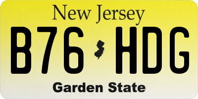 NJ license plate B76HDG
