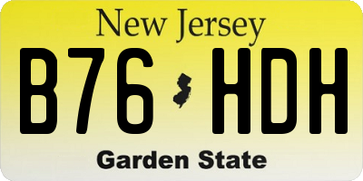 NJ license plate B76HDH