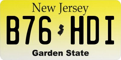 NJ license plate B76HDI