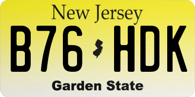 NJ license plate B76HDK