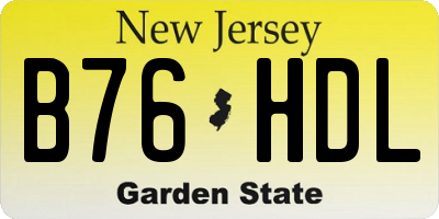 NJ license plate B76HDL