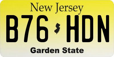 NJ license plate B76HDN
