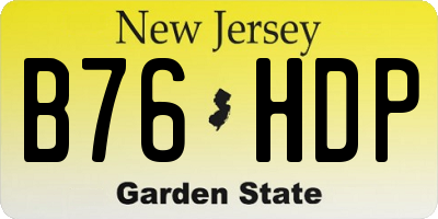 NJ license plate B76HDP